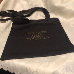 Celine Black Tote Bag with Gold Logo